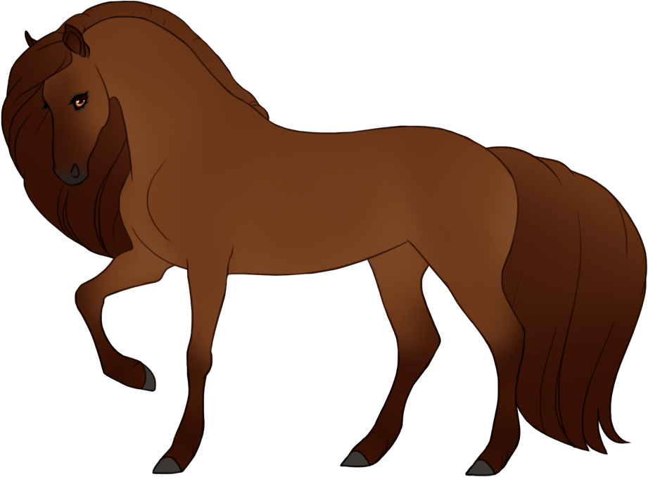 Darkened including ears and mane/tail