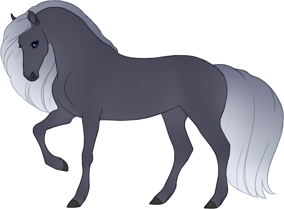 Blue flaxen chestnut with gradiented mane/tail