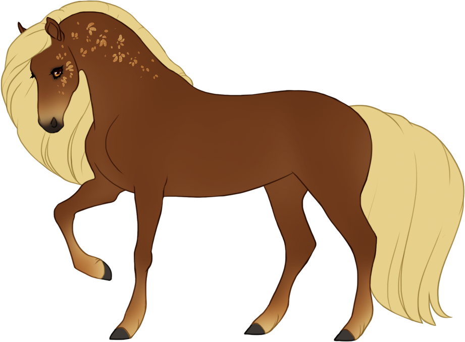 Flaxen chestnut with mealy and speckles