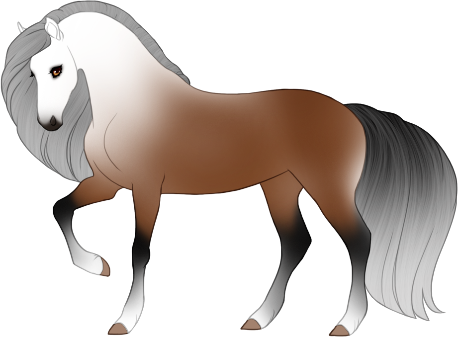 Unevenly greyed bay, affecting hooves