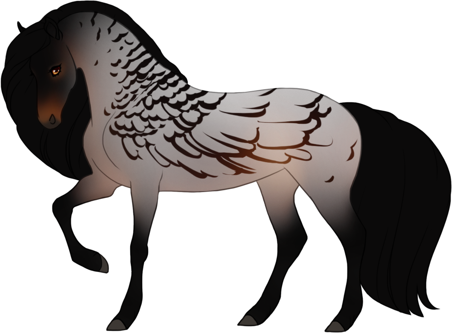 Quill-shaped "holes" in the roan