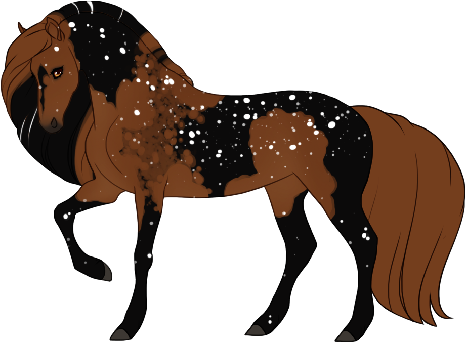 Voided tobiano, with occluded void on mottle allowing the mottle to stay white