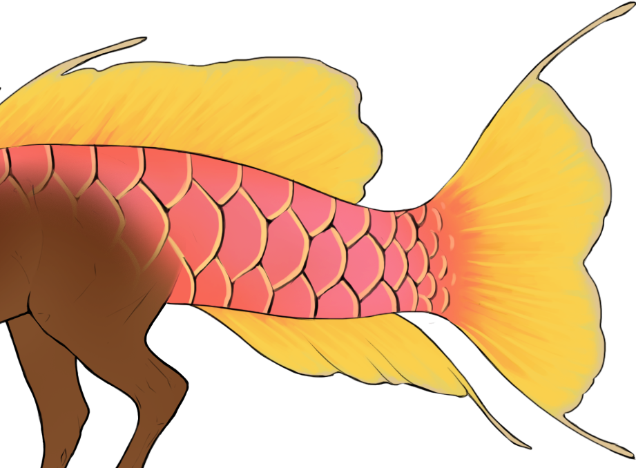 Tropical fish tail on a Marean bloodline