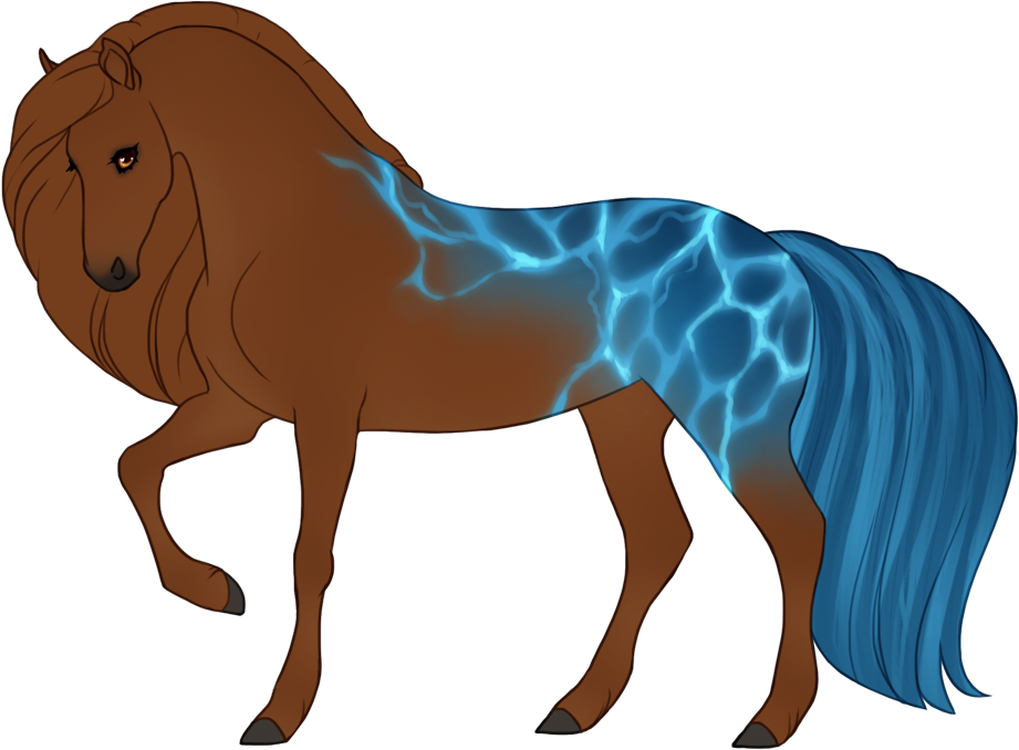 Water primal gradient with elemental texture, affecting tail where it touches