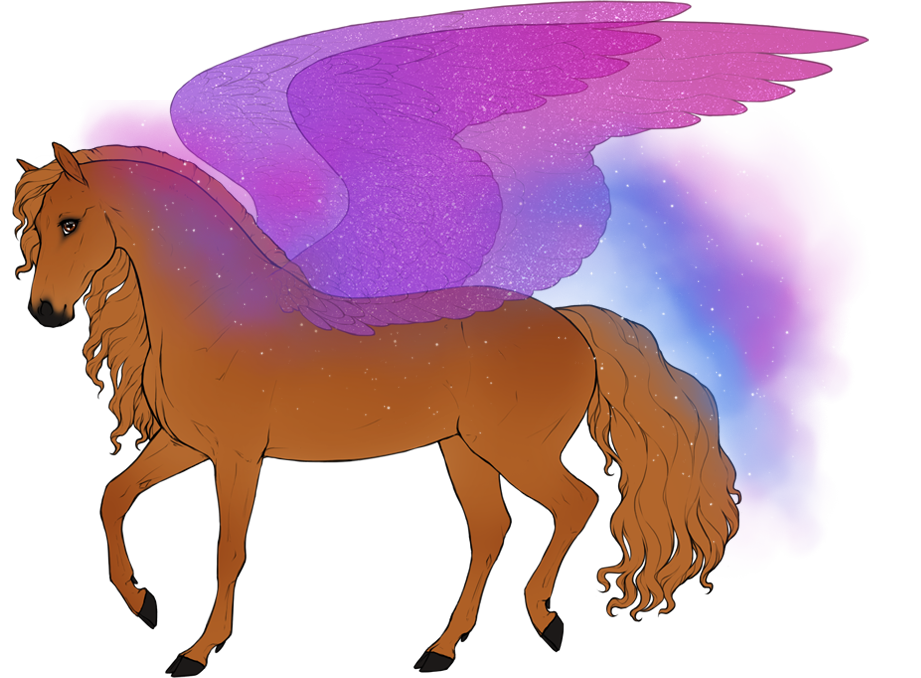 Starry feathered wings with astral mutation
