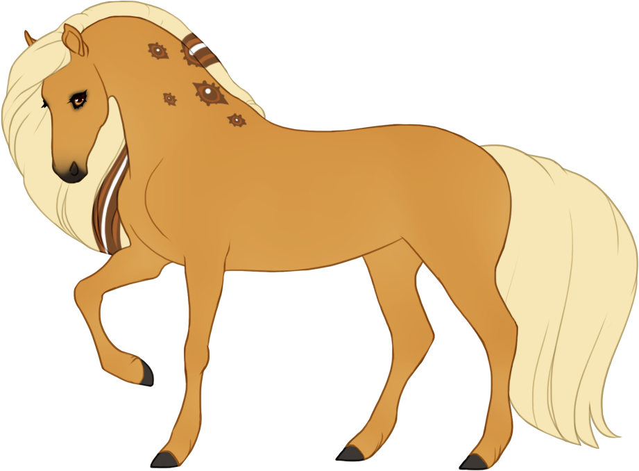 Dark pattern with light accents, affecting mane