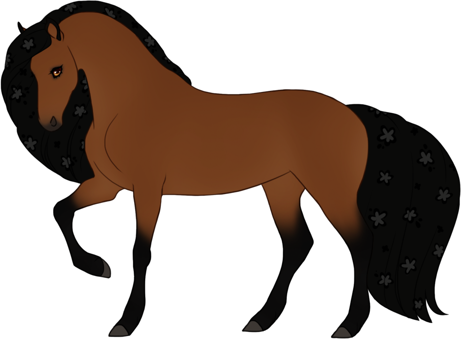 Barely visible on a black mane
