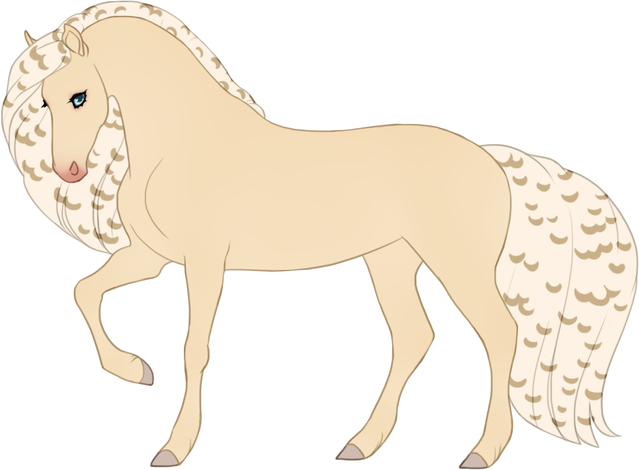 Cremello quill with mane and tail patterns