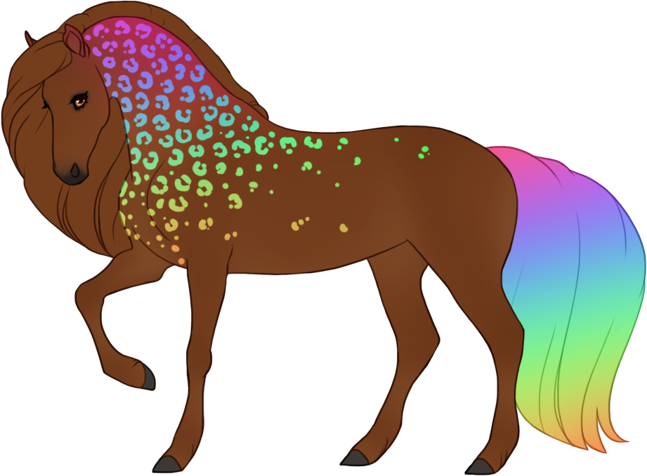 Prismatic with soft neck gradient, affecting pard and tail