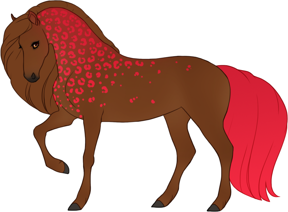 Ruby with soft neck gradient, affecting pard and tail