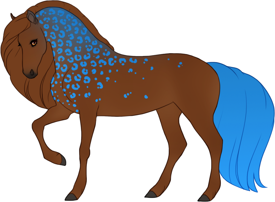 Sapphire with soft neck gradient, affecting pard and tail