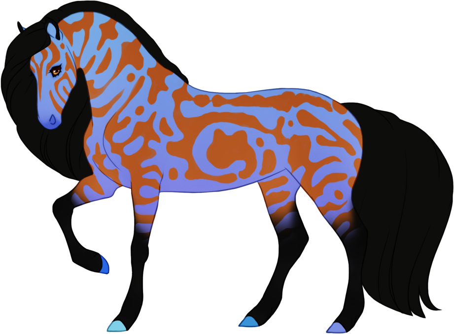 Sapphire affecting the coat and hooves but not the tabby pattern