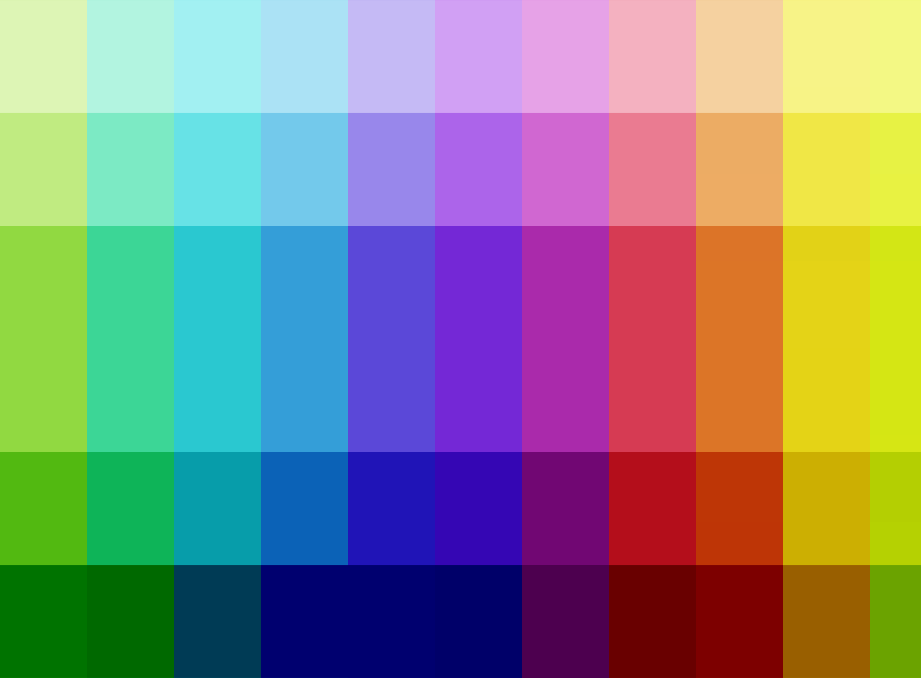 Prismatic palette (any color allowed)