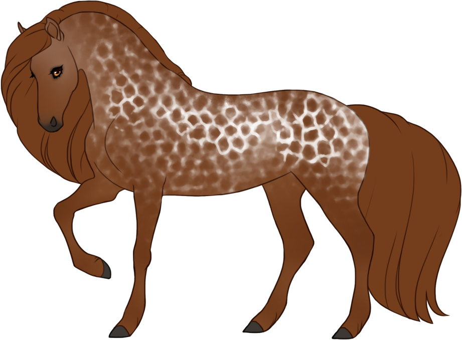 "Laced" roan with reverse dappling