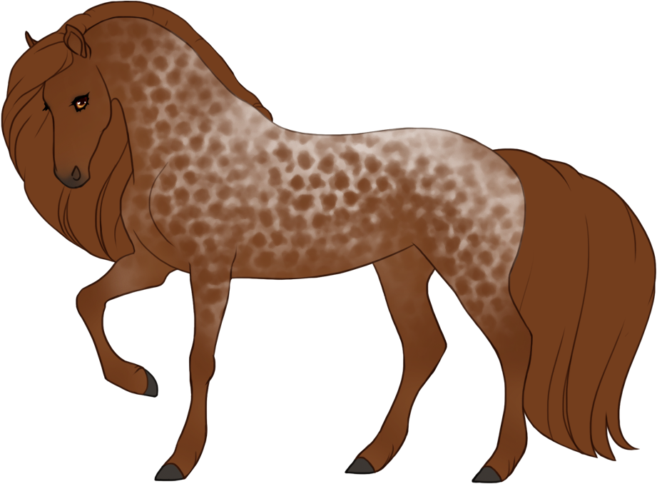 Roan with reverse dappling