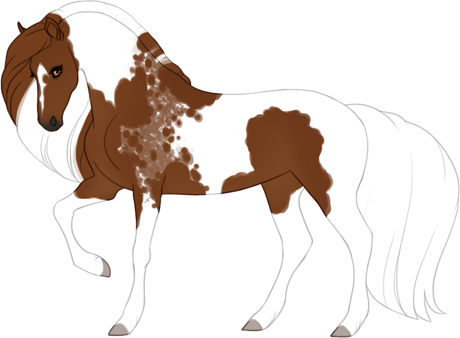 Tobiano with clumped cat tracks